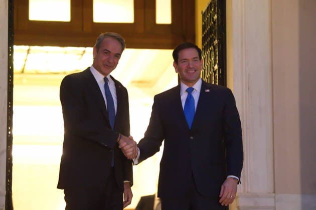 October 7, 2026, Athens, Greece: U.S. Secretary of State Marco Rubio meets with Greek Prime Minister Kyriakos Mitsotakis at the Maximos Mansion in Athens on Wednesday, October 7, 2026, during Rubioâ€⠢s official visit to Greece for the sixth Greeceâ€U.S. Strategic Dialogue. The meeting focuses on bilateral relations, defense and regional security, energy cooperation and wider developments in the Eastern Mediterranean. Athens Greece - ZUMAv62_ 20261007_zaf_v62_010 Copyright: xAristidisxVafeiadakisx