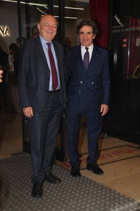 IPA89427778 - Rome, Teatro Sistina: Celebration marking the 150th anniversary of *Corriere della Sera*. Pictured: Gilberto Pichetto, Fratin, and Urbano Cairo Copyright: xVincenzoxLandix xVincenzoxLandix IPA89427778
