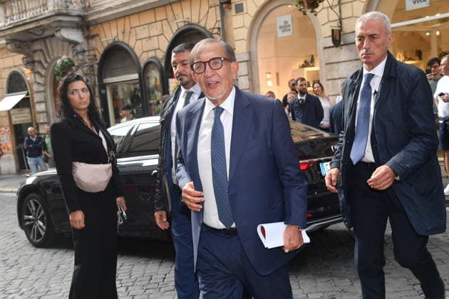 IPA89428006 - Rome, Teatro Sistina: Celebration marking the 150th anniversary of *Corriere della Sera*. Pictured: Ignazio La Russa Copyright: xVincenzoxLandix xVincenzoxLandix IPA89428006