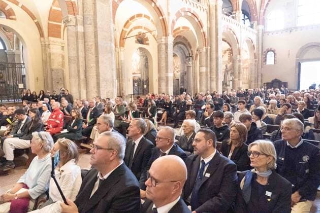 IPA89429966 - Milan, October 8, 26, Basilica of St. Ambrose, Eucharistic celebration marking the 25th anniversary of the Linate plane crash Copyright: xGiuliaxSciaccax xGiuliaxSciaccax IPA89429966