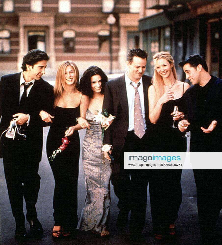 FRIENDS, David Schwimmer, Jennifer Aniston, Courteney Cox, Matthew Perry, Lisa Kudrow, Matt Le Blanc, 2001-02 season, series running 1994-current Courtesy Everett Collection !ACHTUNG AUFNAHMEDATUM GESCHÃ„TZT! PUBLICATIONXNOTxINxCANxCHNxFRAxITAxJPNxNORxPOLxRUSxESPxUKxUSA
