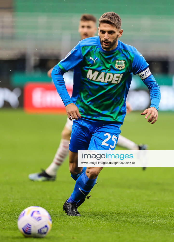 Domenico Berardi of US Sassuolo in action during the Serie A 2020 21 football match between AC Milan vs US Sassuolo at Giuseppe Meazza Stadium, Milan, Italy on April 21, 2021 - Milan Stadio San Siro Milan Italy