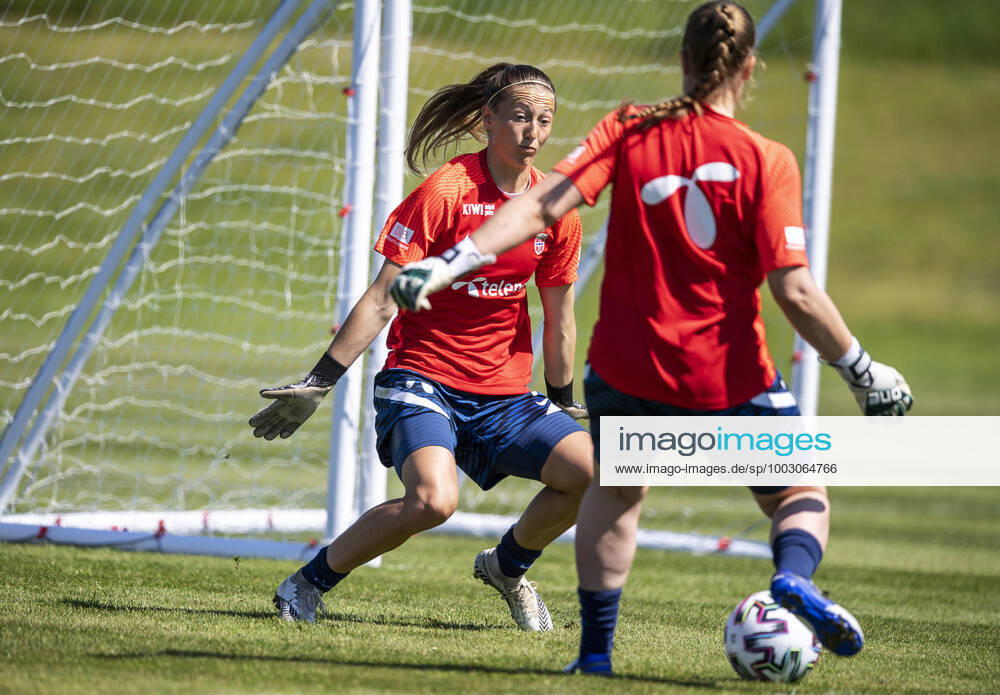 Goalkeeper Cecilie Haustaker Fiskerstrand of the Norwegian women?s national football team during a training session on June 8, 2021 in Borgholm. Photo: Suvad Mrkonjic BILDBYRAN COP 170 SM0076 fotboll football soccer fotball träning practice training norge norway dam bbeng