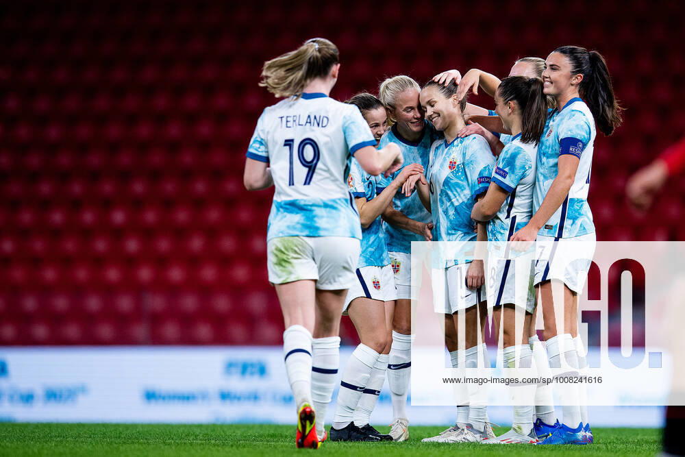 Guro Reiten of Norway celebrates after scoring 0-2 during the FIFA Women s World Cup Qualifier football match between Albania and Norway on November 25, 2021 in Tirana. Photo: Vegard Grott BILDBYRAN kod VG VG0205 bbeng fotball soccer football fotboll FIFA World Cup, WM, Weltmeisterschaft, Fussball qualifiers vm-kvalifisering kvinner vm kvalik landskamp dam norge norway albania albanien jubel