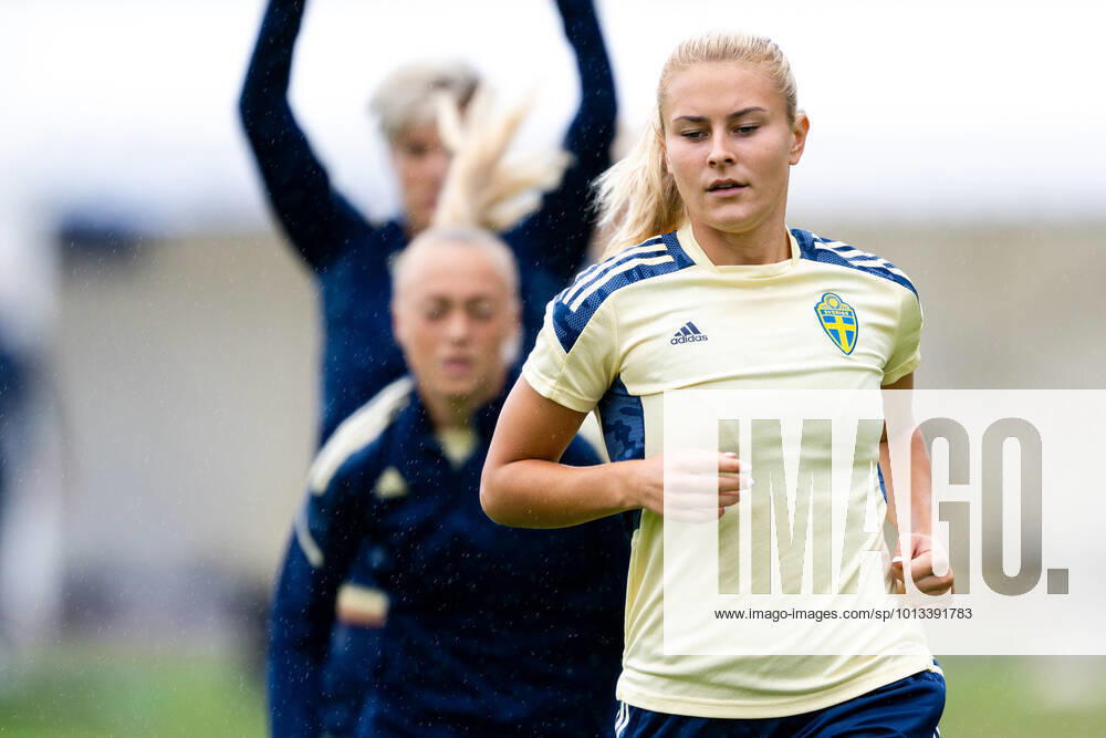 Amanda Nilden of the Swedish women s national football team at a training session during the UEFA Women s Euro 2022 Championship on July 25, 2022 in Chester. Photo: Ludvig Thunman BILDBYRAN kod LT LT0392 fotboll football soccer fotball fotbolls-em europamästerskap em uefa womens euro träning practice training sverige sweden dam bbeng