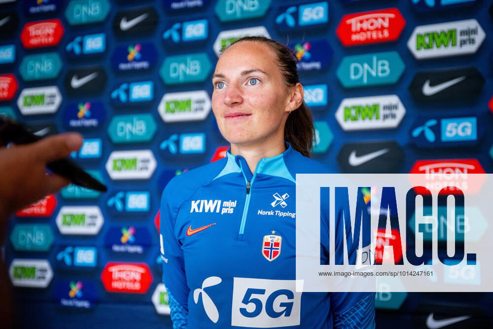 Marit Bratberg Lund of the Norwegian women s national football team during a press event on August 30, 2022 in Oslo. Photo: Vegard Grott BILDBYRAN kod VG VG0343 bbeng fotboll football soccer fotball vm-kval kval fifa women s world cup qualifier qualifier press event pressetreff norge norway dam