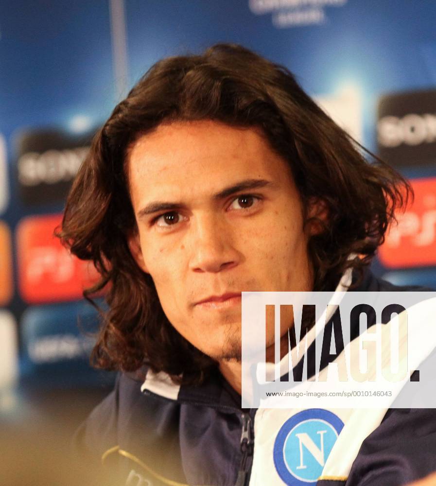 Football - Champions League Press Conference Edinson Cavani of SSC Napoli at Stamford Bridge ahead of their match