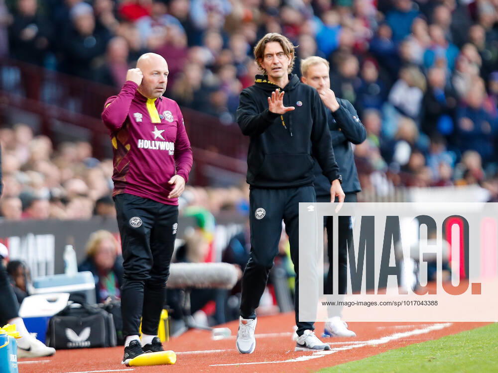 Aston Villa v Brentford Premier League Brentford Assistant Head Coach Brian Riemer and Brentford Head Coach Thomas Frank during the Premier League match between Aston Villa and Brentford at Villa Park, Birmingham Content Not Available For UK Newspapers