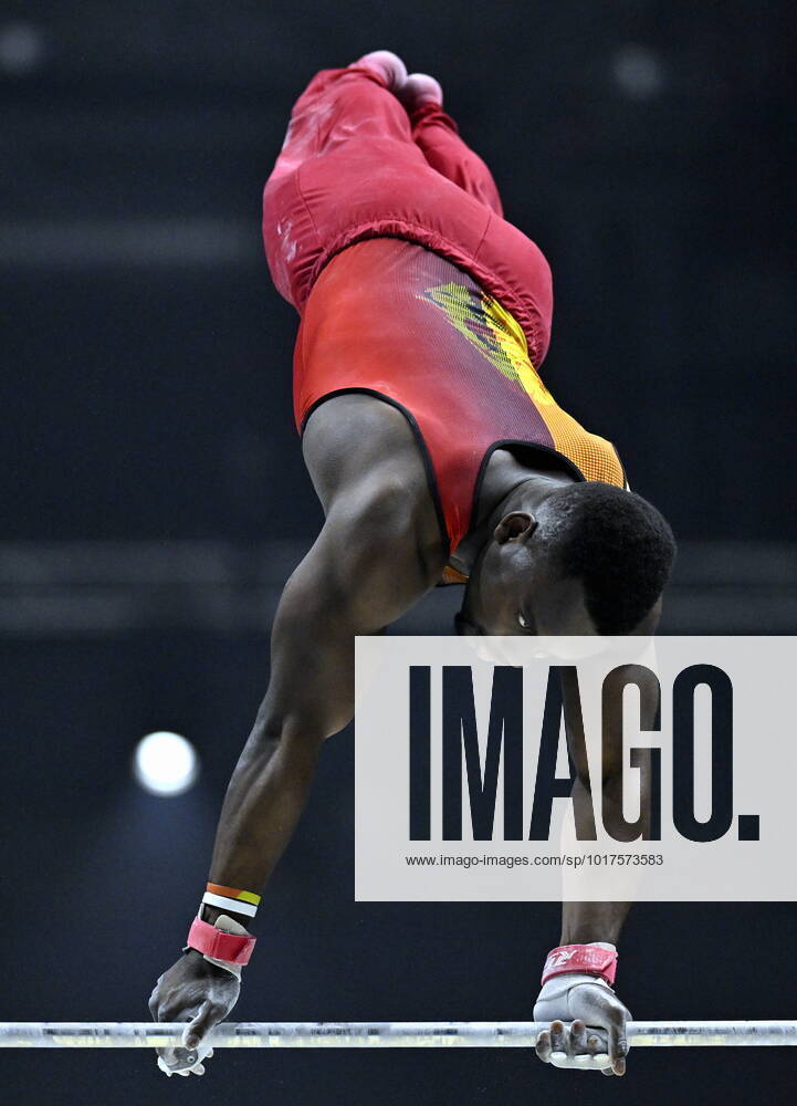 Belgian gymnast Noah Kuavita pictured during the mens podium training session on the first day of the World Artistic Gymnastics Championships in Liverpool, Saturday 29 October 2022. The Worlds take place from October 29 until November 6, 2022 in Liverpool, United Kingdom. ERICxLALMAND x47935833x
