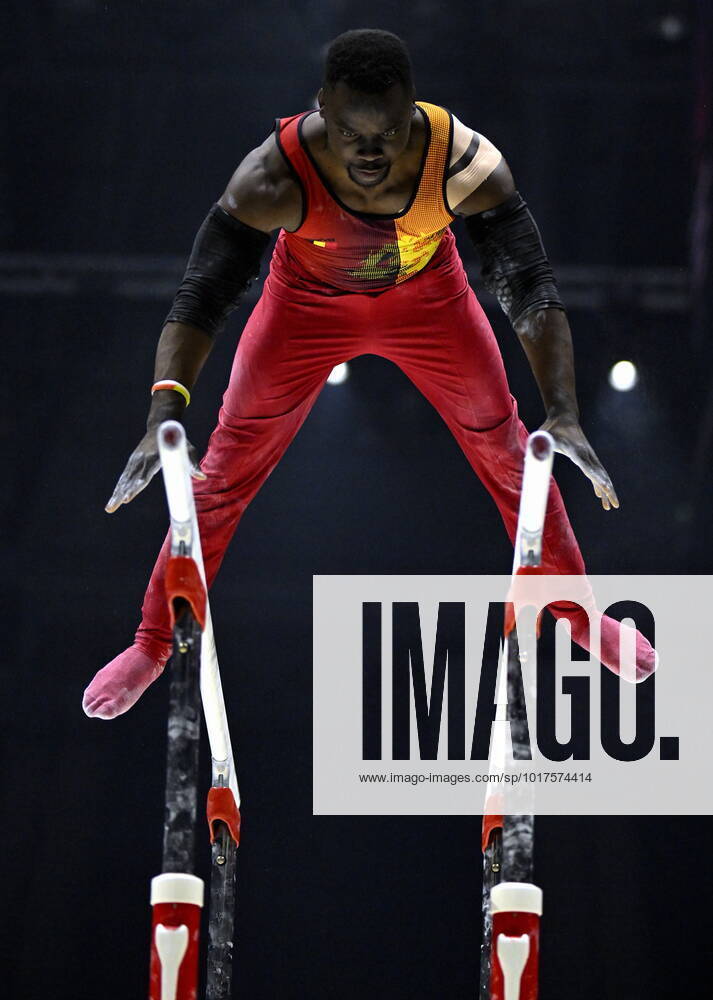 Belgian gymnast Noah Kuavita pictured during the mens podium training session on the first day of the World Artistic Gymnastics Championships in Liverpool, Saturday 29 October 2022. The Worlds take place from October 29 until November 6, 2022 in Liverpool, United Kingdom. ERICxLALMAND x47938018x