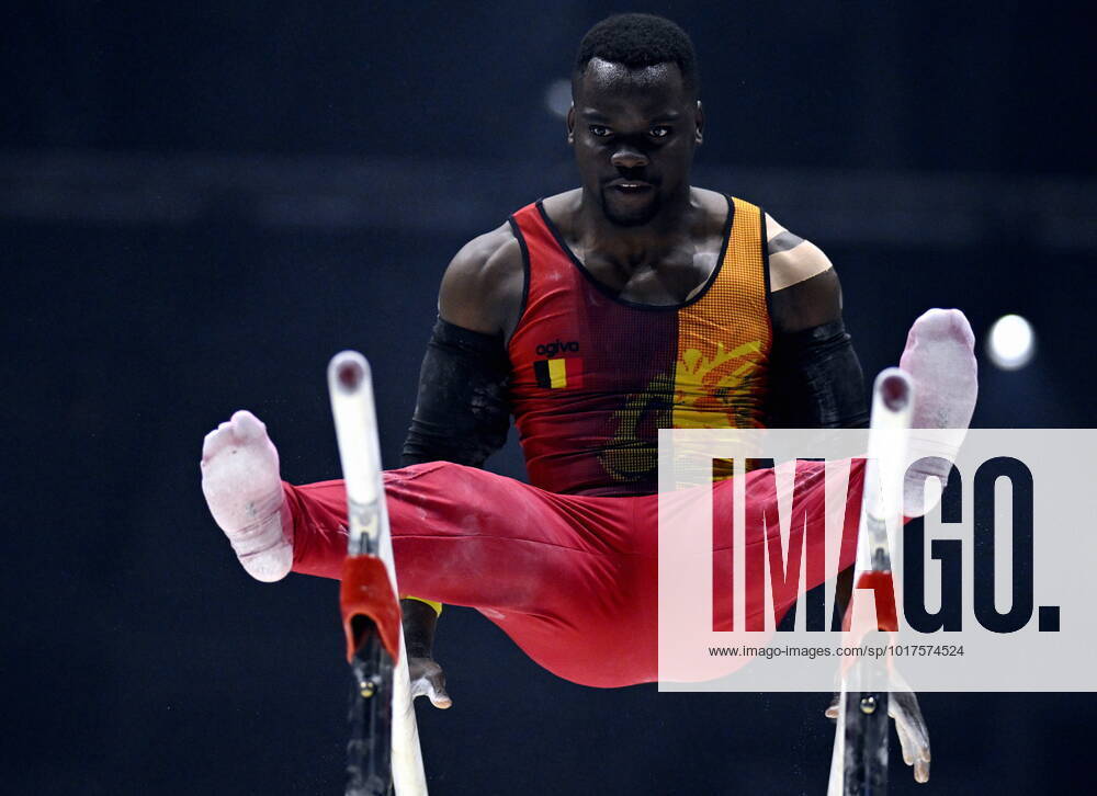 Belgian gymnast Noah Kuavita pictured during the mens podium training session on the first day of the World Artistic Gymnastics Championships in Liverpool, Saturday 29 October 2022. The Worlds take place from October 29 until November 6, 2022 in Liverpool, United Kingdom. ERICxLALMAND x47938201x