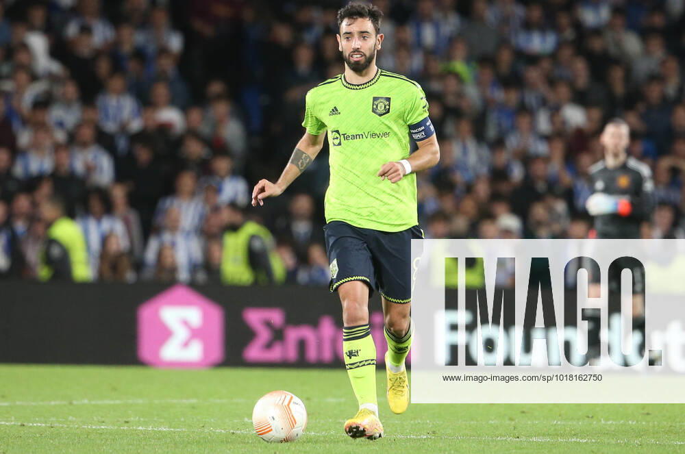 Bruno Fernandes of Manchester United, ManU during the UEFA Europa League, Group E football match between Real Sociedad and Manchester United on November 3, 2022 at Reale Arena in San Sebastian, Spain - Photo Laurent Lairys PANORAMIC FOOTBALL : Real Sociedad Vs Manchester United - Ligue Europa - 03 11 2022 LaurentLairys Panoramic