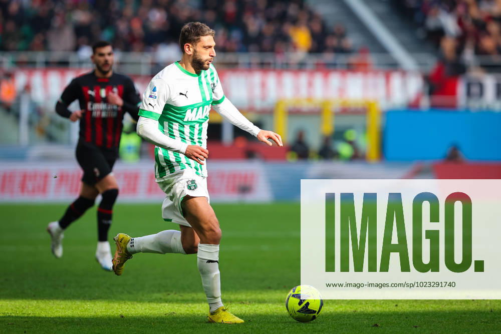Domenico Berardi of US Sassuolo in action during Serie A 2022 23 football match between AC Milan and US Sassuolo at San Siro Stadium, Milan, Italy on January 29, 2023 - Milan Stadio San Siro Milan Italy