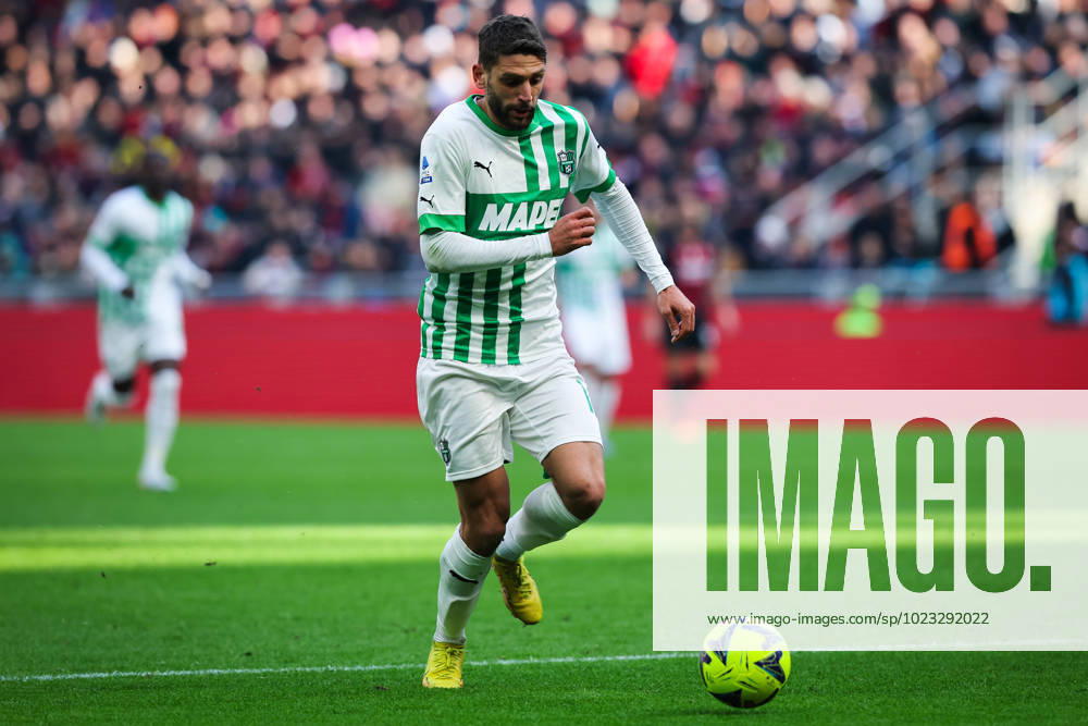 Domenico Berardi of US Sassuolo in action during Serie A 2022 23 football match between AC Milan and US Sassuolo at San Siro Stadium, Milan, Italy on January 29, 2023 - Milan Stadio San Siro Milan Italy