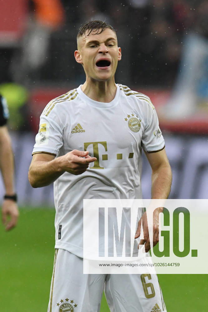 Joshua Kimmich ( FC Bayern Muenchen ) gestikuliert. GER, Bayer 04 Leverkusen vs FC Bayern Muenchen, Fussball, Bundesliga, 25. Spieltag, Spielzeit 2022 2023, 19.03.2023 DFL REGULATIONS PROHIBIT ANY USE OF PHOTOGRAPHS AS IMAGE SEQUENCES AND OR QUASI-VIDEO GER, Bayer 04 Leverkusen vs FC Bayern Muenchen, Fussball, Bundesliga, 25. Spieltag, Spielzeit 2022 2023, 19.03.2023 Leverkusen