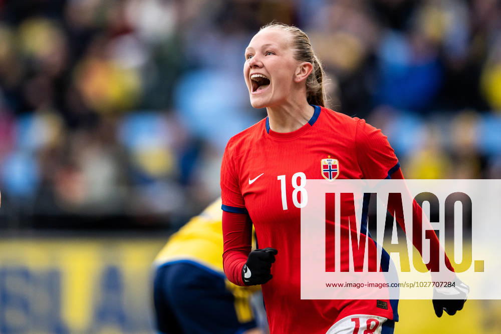 Frida Maanum of Norway celebrates after scoring 1-1 during the International Friendly, Länderspiel, Nationalmannschaft football match between Sweden and Norway on April 11, 2023 in Göteborg. Photo: Jörgen Jarnberger BILDBYRAN COP 112 JJ0272 fotboll football soccer fotball träningslandskamp international friendly sverige a sweden norge norway dam bbeng jubel