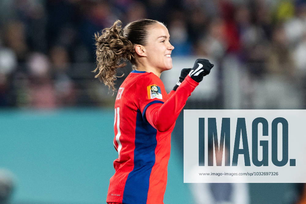 Guro Reiten of Norway celebrates after scoring 5-0 during the FIFA Women s World Cup football match between Norway and Philippines on July 30, 2023 in Auckland. Photo: Vegard Grott BILDBYRAN kod VG VG0505 bbeng fotball fotboll football a kvinner dam fotbolls-vm fotball vm kvinner världsmästerskap verdensmesterskap vm fifa womens world cup day 11 norge norway philippines filippinene filippinerna jubel
