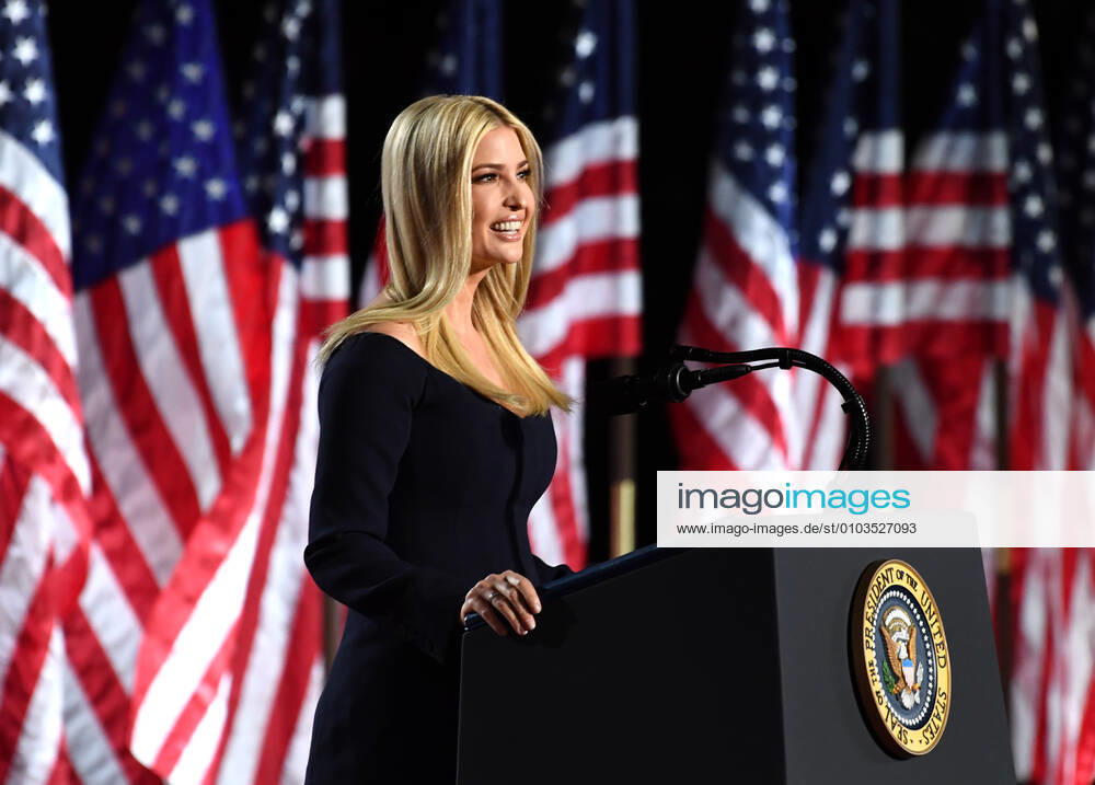 Ivanka Trump, daughter of President Donald Trump, introduces her father on the fourth and final night of the Republican National Convention on the South Lawn of the White House in Washington D.C., Thursday, August 27, 2020. WDC20200827126 KEVINxDIETSCH