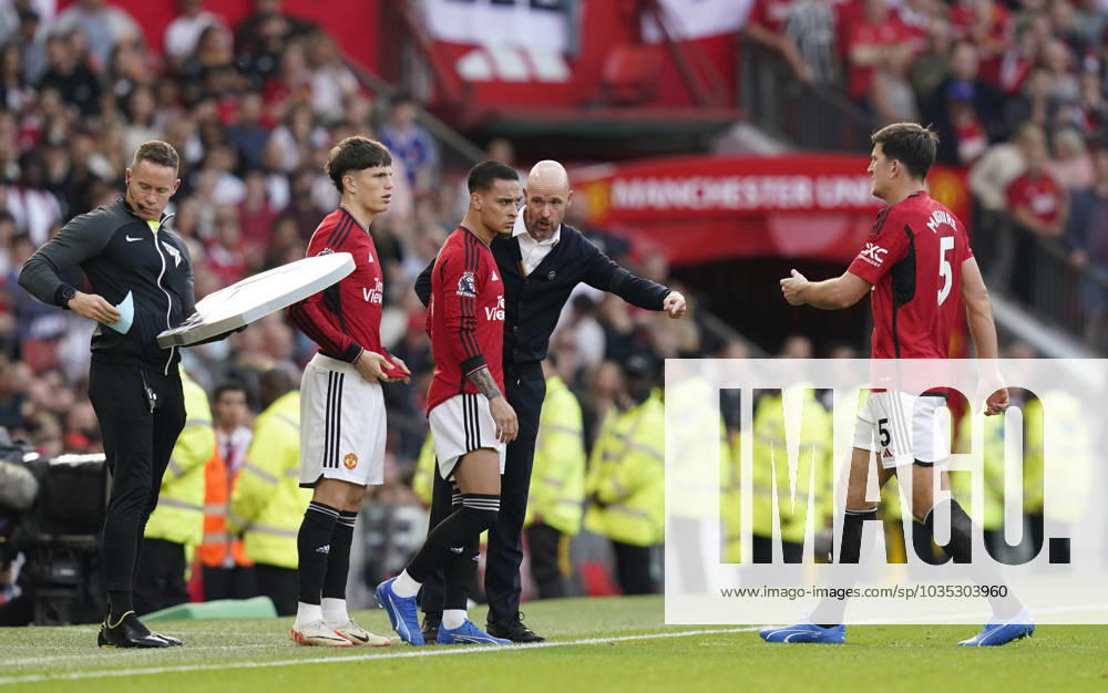 Manchester, England, 7th October 2023. Harry Maguire of Manchester United, ManU is substituted during the Premier League match at Old Trafford, Manchester. Picture credit should read: Andrew Yates Sportimage . SPI-2635-0028