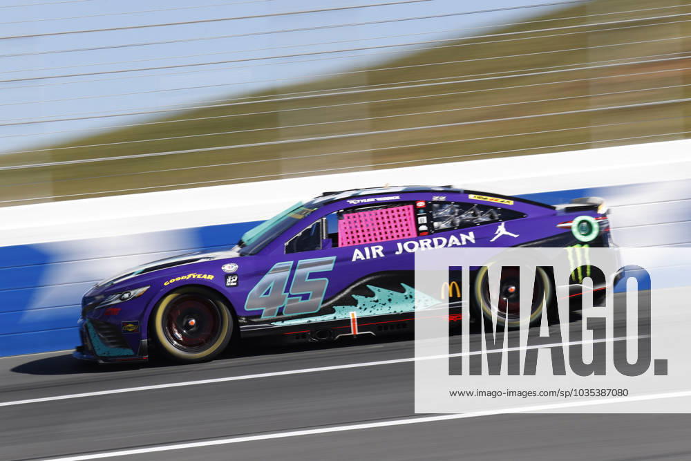 CHARLOTTE, NC - OCTOBER 08: Tyler Reddick ( 45 23XI Racing Jordan Brand Toyota) races down the back stretch during the running of the NASCAR, Motorsport, USA Cup Series Playoff Bank of America ROVAL 400 on October 8, 2023, at Charlotte Motor Speedway in Charlotte, NC. (Photo by Jeff Robinson Icon Sportswire) AUTO: OCT 08 NASCAR Cup Series Playoff Bank of America ROVAL 400 Icon2310081834400