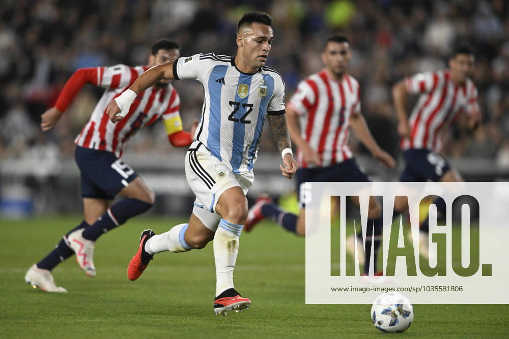 Lautaro Martinez of Argentina during the FIFA World Cup, WM, Weltmeisterschaft, Fussball 2026 Qualifier match between Argentina and Paraguay at Estadio Mas Monumental Antonio Vespucio Liberti on October 12, 2023 in Buenos Aires, Arg Argentina v Paraguay : FIFA World Cup 2026 Qualifier match
