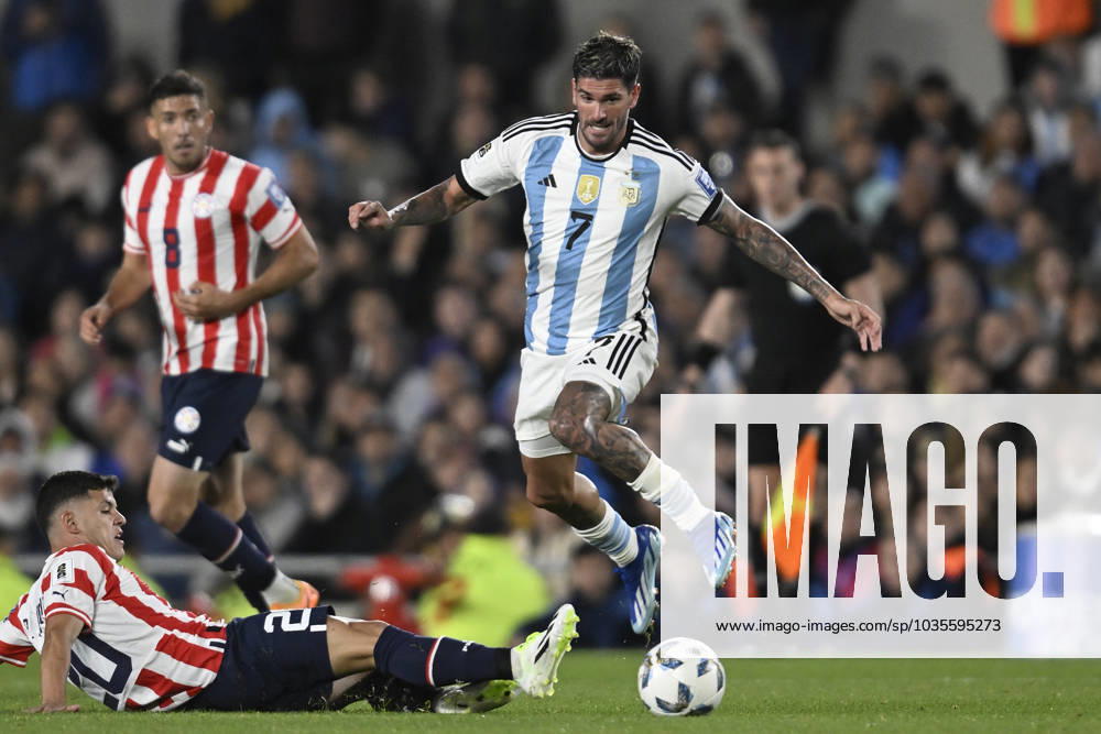 Rodrigo De Paul of Argentina during the FIFA World Cup, WM, Weltmeisterschaft, Fussball 2026 Qualifier match between Argentina and Paraguay at Estadio Mas Monumental Antonio Vespucio Liberti on October 12, 2023 in Buenos Aires, Arg Argentina v Paraguay : FIFA World Cup 2026 Qualifier match