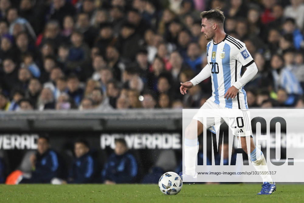 Alexis Mac Allister of Argentina during the FIFA World Cup, WM, Weltmeisterschaft, Fussball 2026 Qualifier match between Argentina and Paraguay at Estadio Mas Monumental Antonio Vespucio Liberti on October 12, 2023 in Buenos Aires, Arg Argentina v Paraguay : FIFA World Cup 2026 Qualifier match