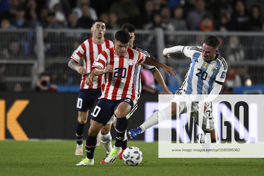 Alexis Mac Allister, Richard Sanchez during the FIFA World Cup, WM, Weltmeisterschaft, Fussball 2026 Qualifier match between Argentina and Paraguay at Estadio Mas Monumental Antonio Vespucio Liberti on October 12, 2023 in Buenos Aires, Arg Argentina v Paraguay : FIFA World Cup 2026 Qualifier match