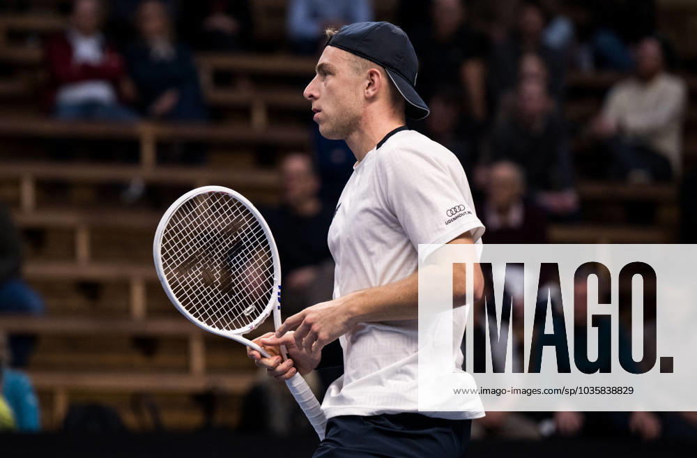 Tallon Griekspoor of the Netherlands celebrates during day 5 of the Nordic Open tennis tournament on October 18, 2023 in Stockholm. Photo: Emma Wallskog BILDBYRAN COP 320 EW0271 tennis nordic open dag 5 bbeng jubel