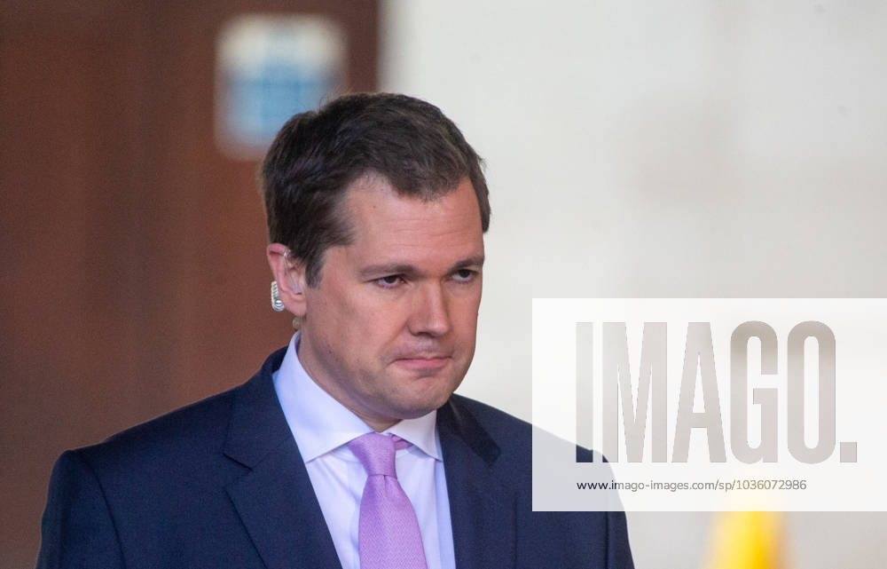 Minister for Immigration ROBERT JENRICK is seen outside BBC as he appears on Sunday With Laura Kuenssberg. London United Kingdom - ZUMAs262 20231022_zip_s262_041