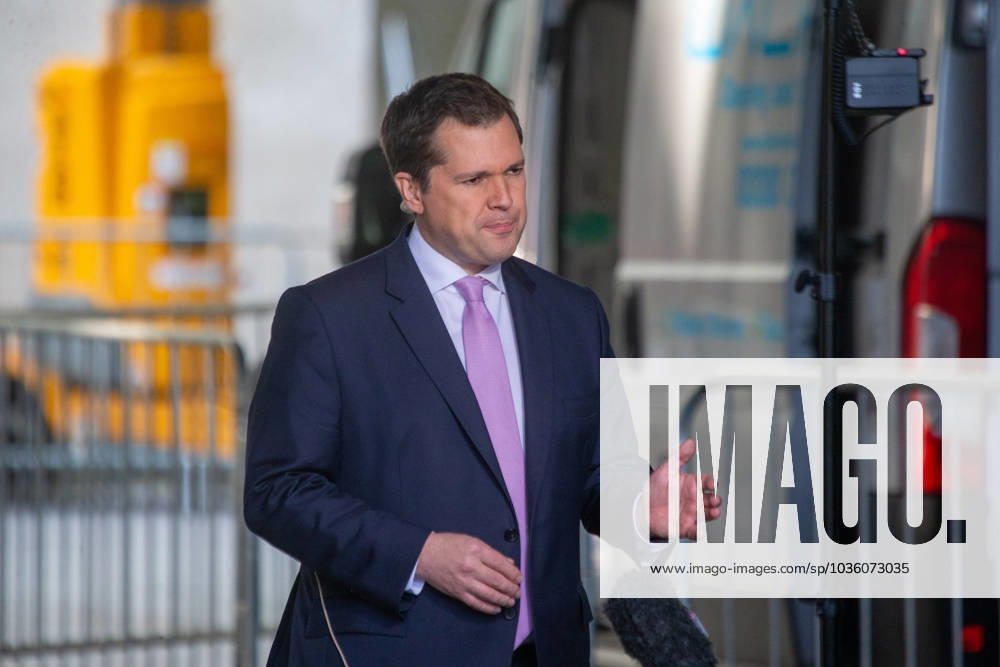 Minister for Immigration ROBERT JENRICK is seen outside BBC as he appears on Sunday With Laura Kuenssberg. London United Kingdom - ZUMAs262 20231022_zip_s262_029