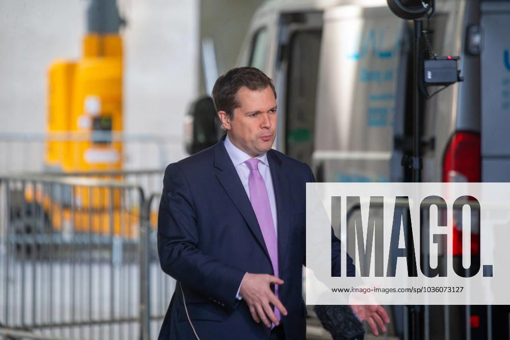 Minister for Immigration ROBERT JENRICK is seen outside BBC as he appears on Sunday With Laura Kuenssberg. London United Kingdom - ZUMAs262 20231022_zip_s262_031