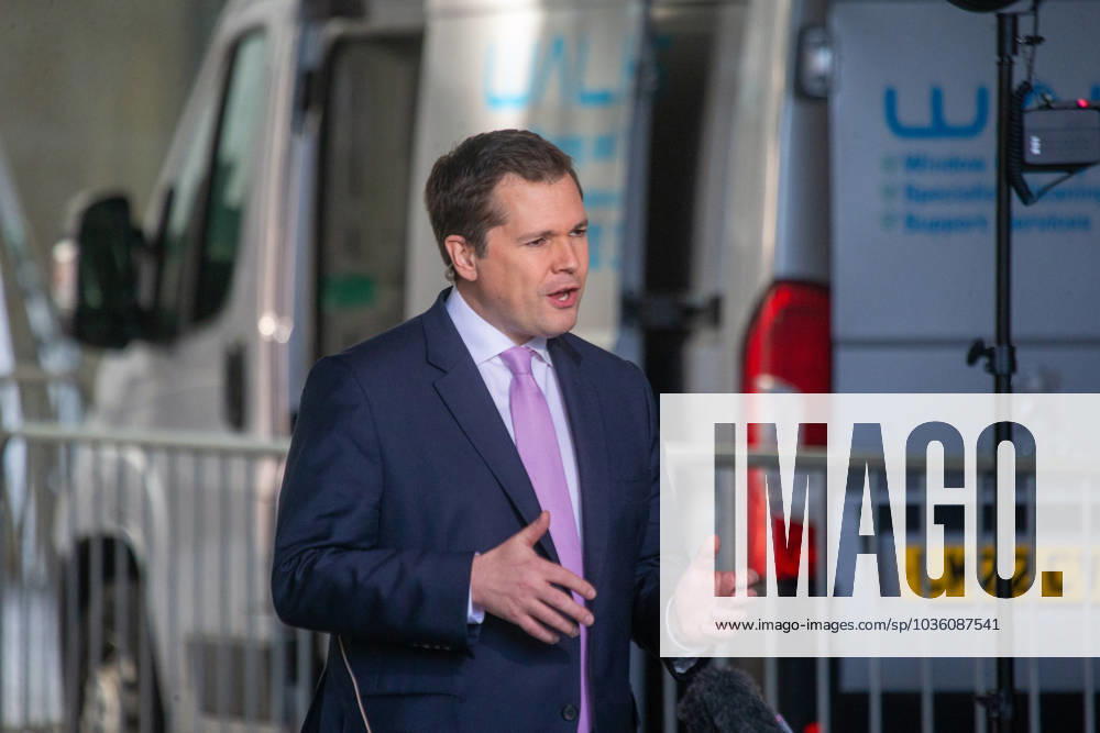 Minister for Immigration ROBERT JENRICK is seen outside BBC as he appears on Sunday With Laura Kuenssberg. London United Kingdom - ZUMAs262 20231022_zip_s262_066