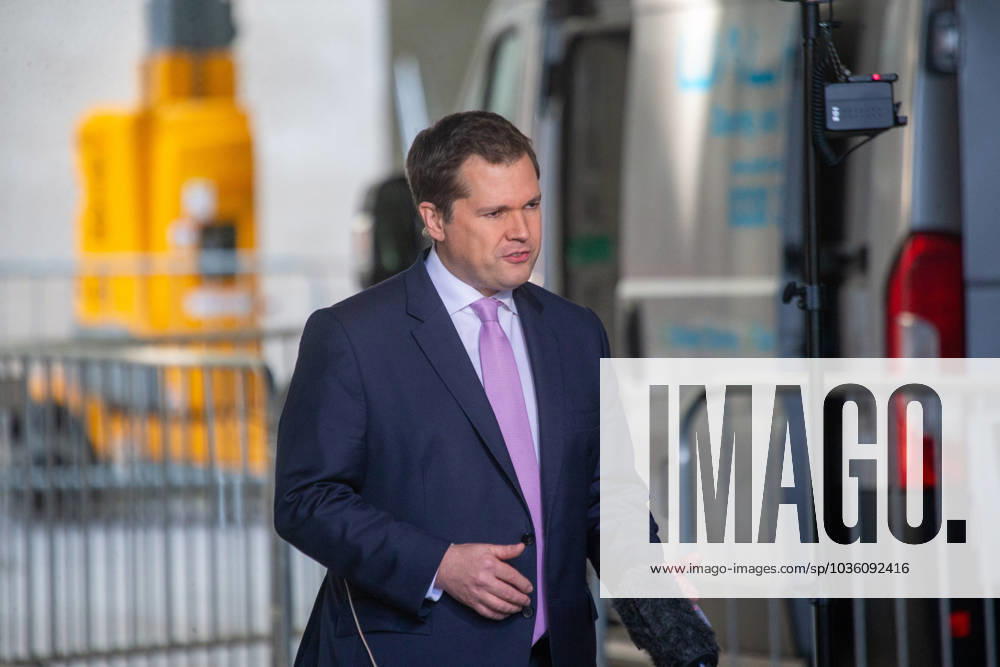 Minister for Immigration ROBERT JENRICK is seen outside BBC as he appears on Sunday With Laura Kuenssberg. London United Kingdom - ZUMAs262 20231022_zip_s262_067