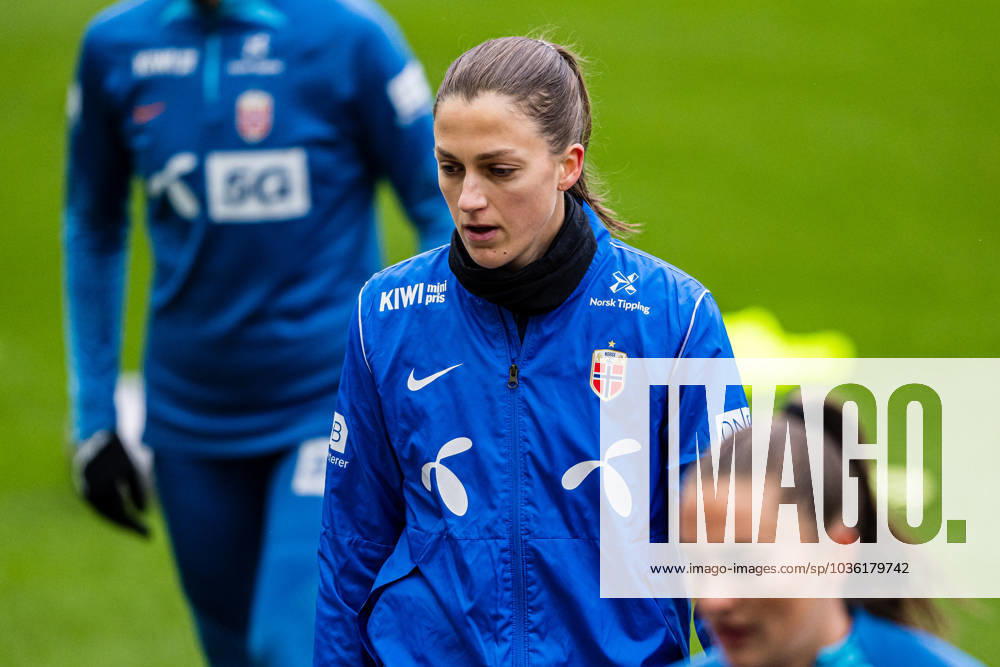 Emma Stolen Godo of the Norwegian women s national football team during a training session on October 25, 2023 in Oslo. Photo: Marius Simensen BILDBYRAN COP 238 bbeng dam football fotball fotboll norge norway practice soccer training trening träning uefa women s nations league