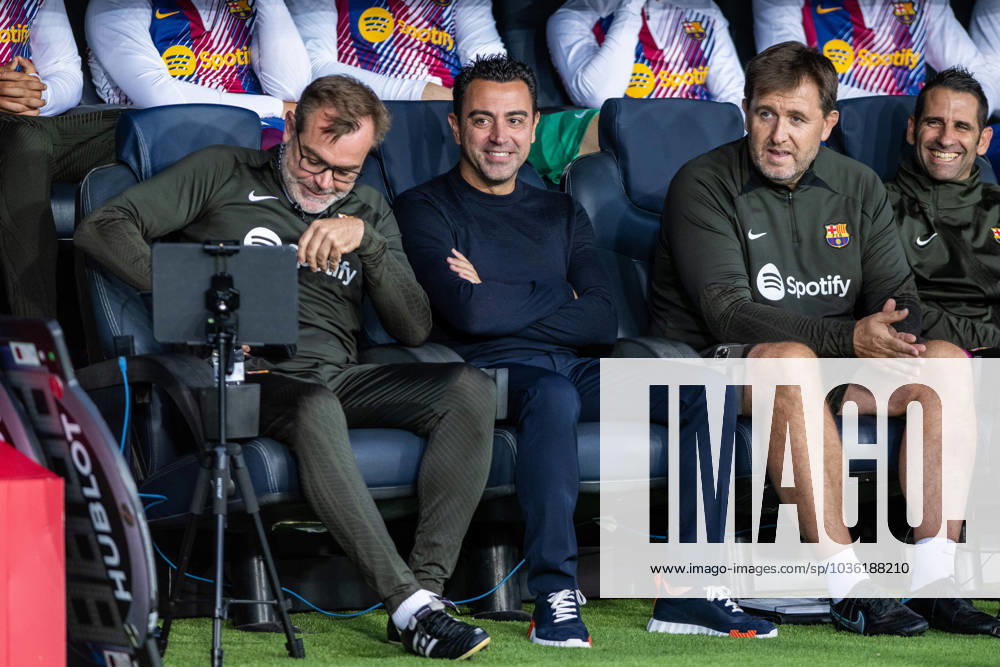 Xavi Hernandez, head coach of FC Barcelona, Barca looks on during the UEFA Champions League, Group H, football match played between FC Barcelona and Shakhtar Donetsk at Estadio Olimpico de Montjuic on October 25, 2023, in Barcelona, Spain. BARCELONA SPAIN - ZUMAa181 20231025_zaa_a181_049