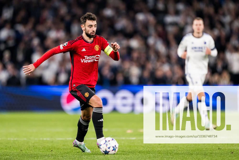 Bruno Fernandes of Manchester United, ManU during the UEFA Champions League football match between FC Copenhagen and Manchester United on November 8, 2023 in Copenhagen. Photo: Petter Arvidson BILDBYRAN kod PA PA0685 fotboll football soccer fotball champions league fc copenhagen manchester united bbeng