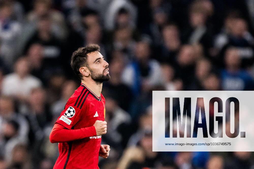 Bruno Fernandes of Manchester United, ManU celebrates after 2-3 during the UEFA Champions League football match between FC Copenhagen and Manchester United on November 8, 2023 in Copenhagen. Photo: Petter Arvidson BILDBYRAN kod PA PA0685 fotboll football soccer fotball champions league fc copenhagen manchester united bbeng jubel