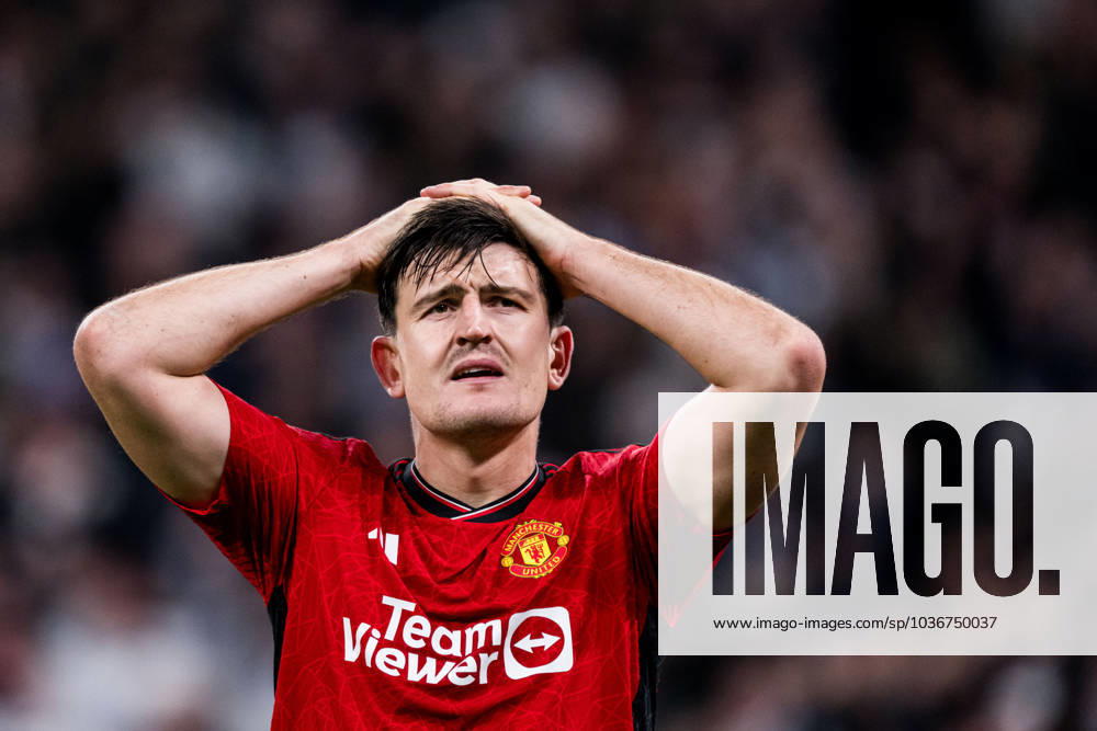 Harry Maguire of Manchester United, ManU looks dejected after 3-3 during the UEFA Champions League football match between FC Copenhagen and Manchester United on November 8, 2023 in Copenhagen. Photo: Petter Arvidson BILDBYRAN kod PA PA0685 fotboll football soccer fotball champions league fc copenhagen manchester united bbeng depp