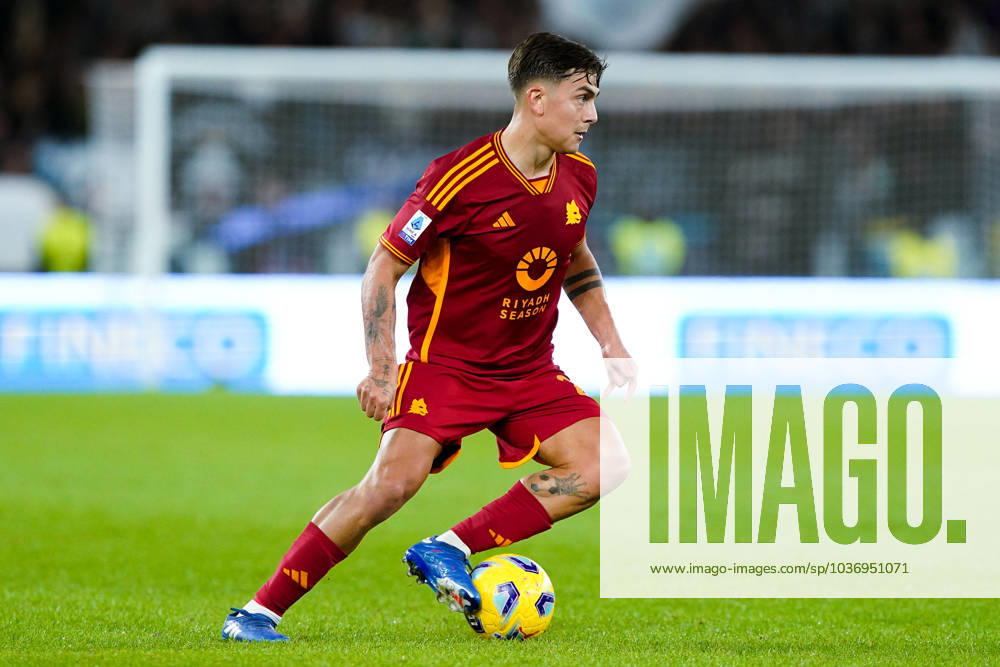 Paulo Dybala of AS Roma in action during the Serie A match between SS Lazio and AS Roma at Stadio Olimpico Rome Italy on 12 November 2023. Rome Stadio Olimpico Rome Italy