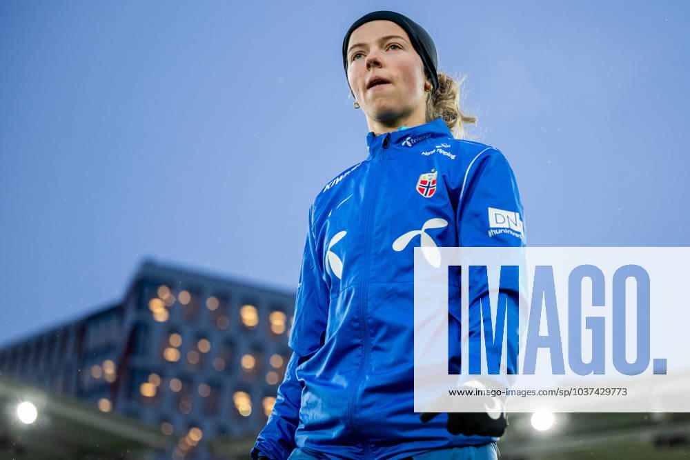 Justine Kielland of the Norwegian women s national football team during a training session on November 28, 2023 in Oslo. Photo: Vegard Grott BILDBYRAN kod VG VG0562 bbeng fotboll football soccer fotball norge norway women dam nations league träning practice training trening