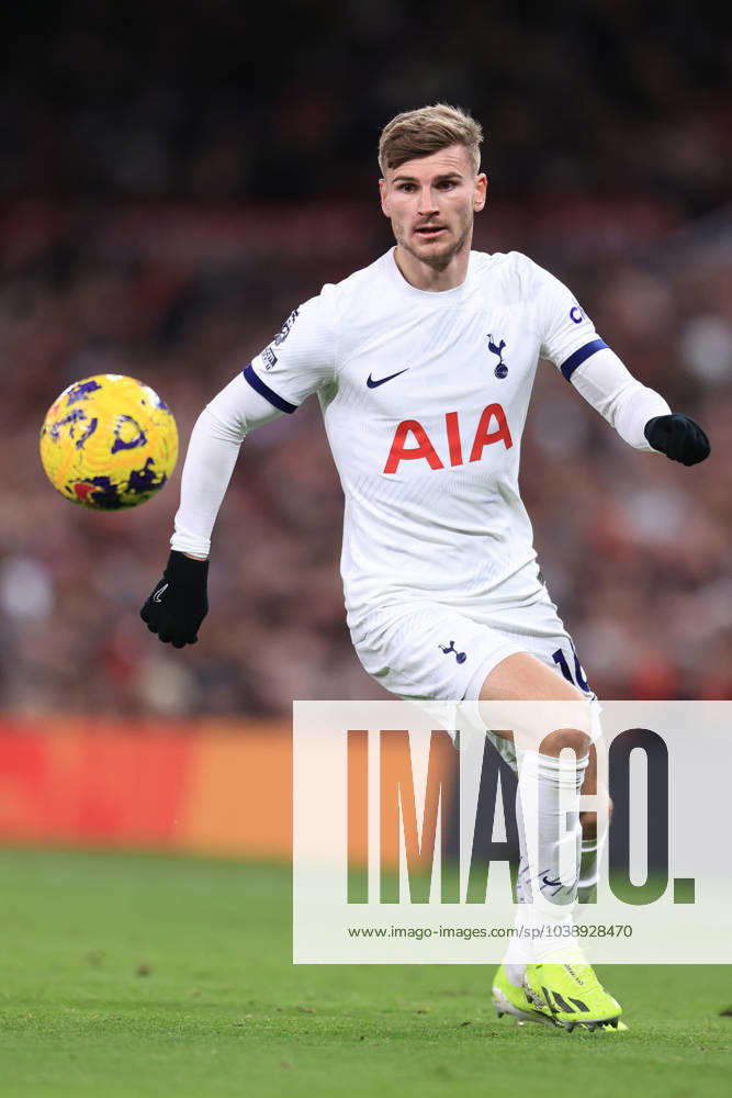 Manchester United, ManU v Tottenham Hotspur 14 January 2024 - Premier League - Manchester United v Tottenham Hotspur - Timo Werner of Tottenham Hotspur - Photo: Simon Stacpoole Offside. Manchester UK