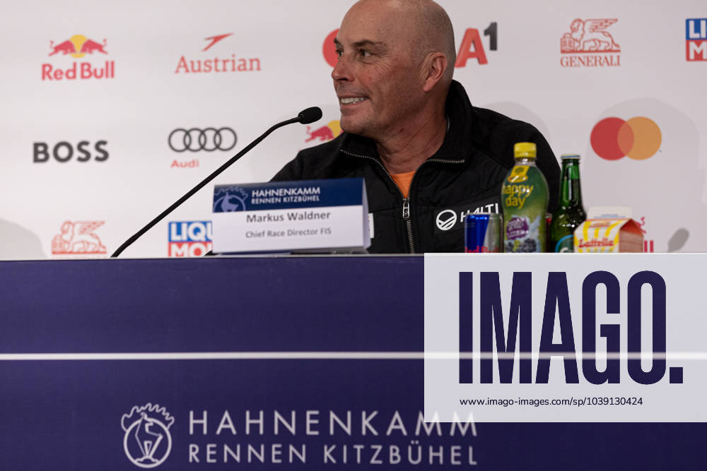 Markus Waldner the Chief Race director of FIS speaks during the Team Captains meeting before the Kitzbühel Downhill on Jan 18, 2024 in Kitzbühel, Austria.