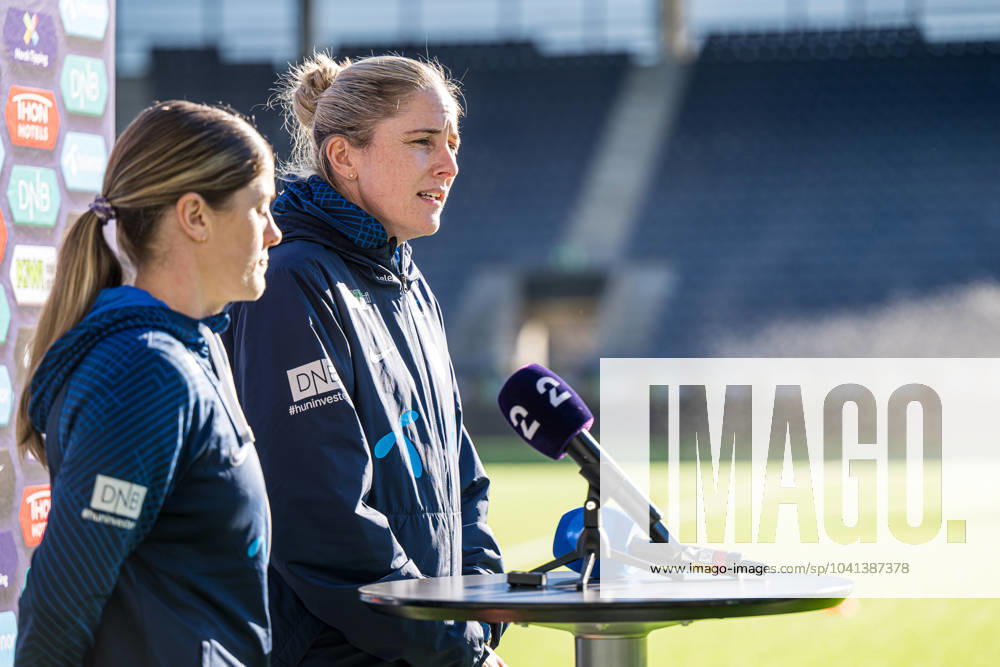 Head coach Gemma Grainger of the Norwegian women s national football team during a press conference, PK, Pressekonferenz on February 26, 2024 in Stavanger. Photo: Marius Simensen BILDBYRAN COP 238 bbeng dam football fotball fotboll norge norway press conference pressekonferanse soccer uefa women s nations league