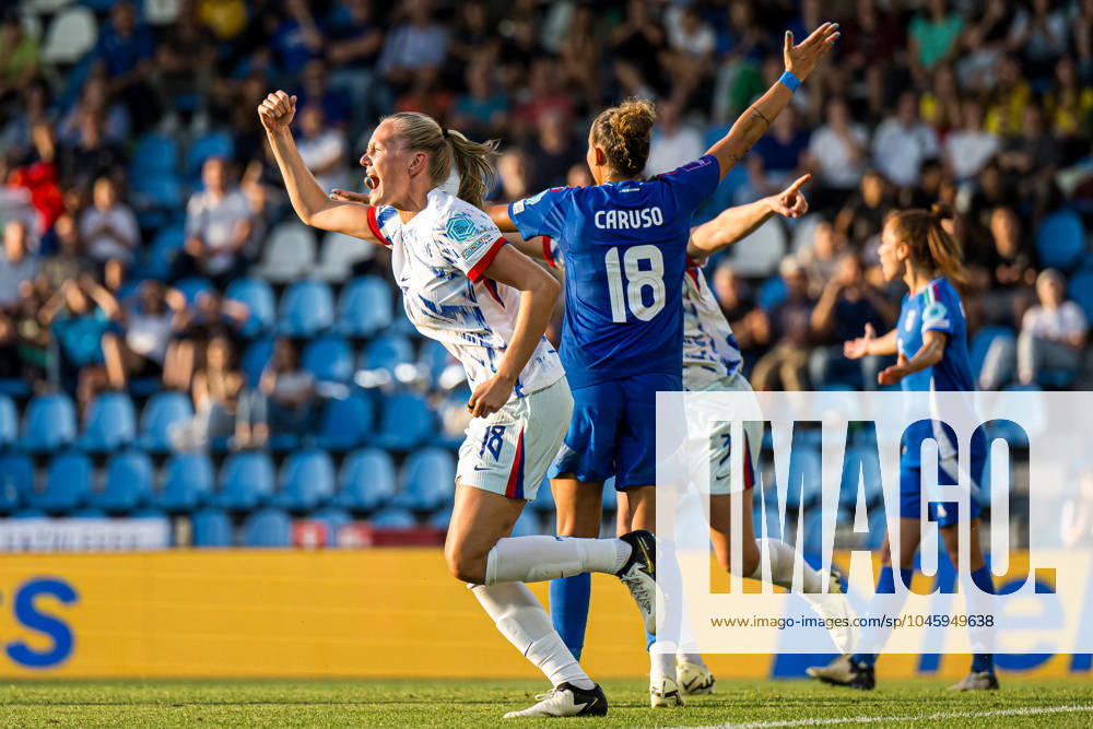 Frida Maanum of Norway celebrates after scoring the 1-1 goal during the UEFA Women s EURO Qualifier, EM, Europameisterschaft football match between Italy and Norway on June 4, 2024 in Ferrara. Photo: Marius Simensen BILDBYRAN COP 238 bbeng dam em-kval em-kvalifisering kvinner em-kvalik football fotball fotboll italy jubel landskamp norge norway soccer UEFA EURO, EM, Europameisterschaft,Fussball qualifier