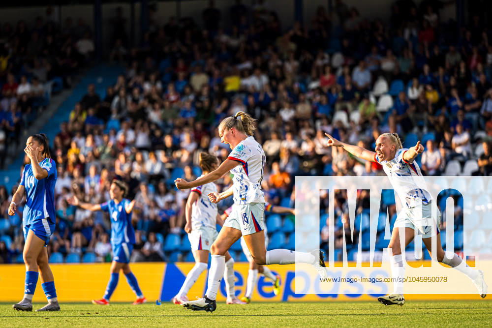 Frida Maanum of Norway celebrates after scoring the 1-1 goal during the UEFA Women s EURO Qualifier, EM, Europameisterschaft football match between Italy and Norway on June 4, 2024 in Ferrara. Photo: Marius Simensen BILDBYRAN COP 238 bbeng dam em-kval em-kvalifisering kvinner em-kvalik football fotball fotboll italy jubel landskamp norge norway soccer UEFA EURO, EM, Europameisterschaft,Fussball qualifier