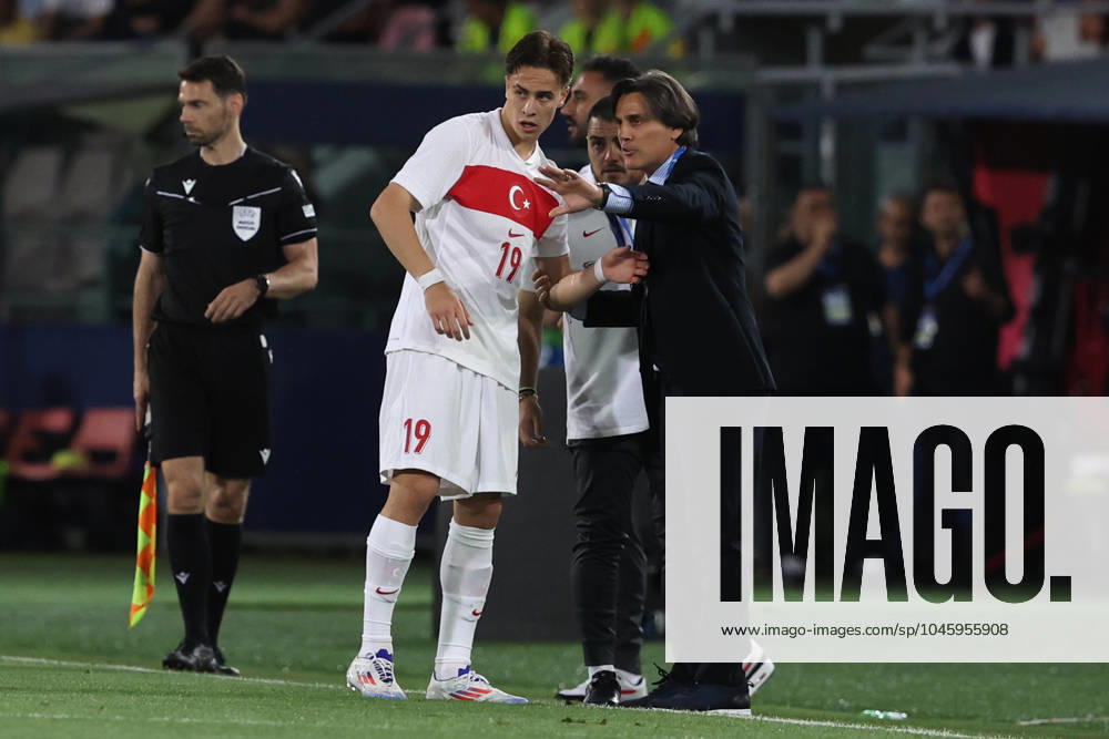 UEFA EUROPEAN FRIENDLY MATCH ITALY VS TURKEY IN BOLOGNA Bologna, Italy 4.06.2024: Kenan Yıldız of Turky, Vncenzo Montella coach Italy during Uefa European friendly football match Italy vs Turkey at Stadio Renato DallAra in Bologna. BOLOGNA DALL ARA italy italy