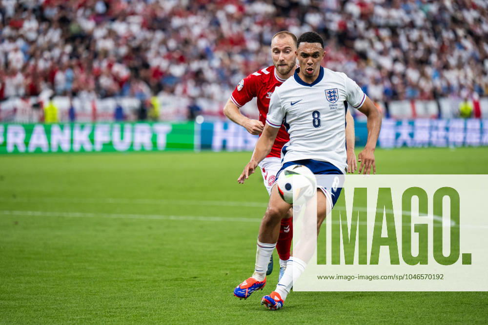 Trent Alexander-Arnold of England and Christian Eriksen of Denmark during the UEFA EURO, EM, Europameisterschaft,Fussball 2024 Football Championship match between Denmark and England on June 20, 2024 in Frankfurt. Photo: Mathias Bergeld BILDBYRAN kod MB MB0939 fotboll football soccer fotball fotbolls-em europamästerskap em uefa euro uefa european football championship euro 2024 danmark denmark england bbeng