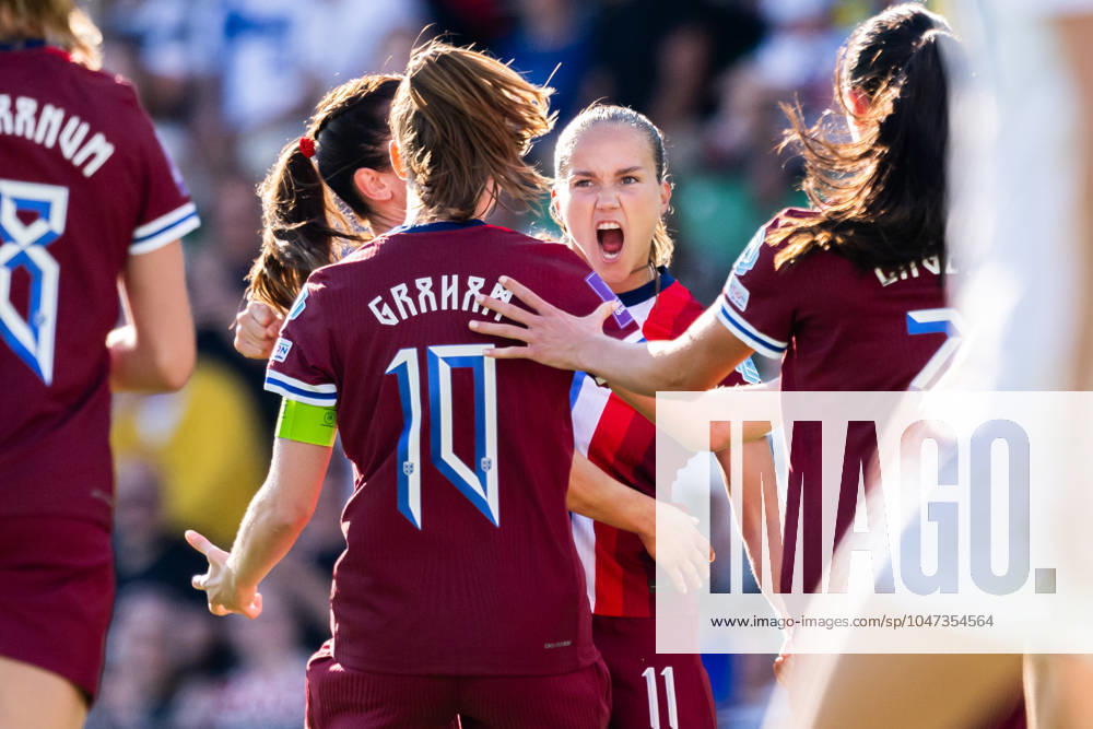 Guro Reiten of Norway celebrates after scoring 0-1 during the UEFA Women s EURO Qualifier, EM, Europameisterschaft football match between Finland and Norway on July 12, 2024 in Abo. Photo: Vegard Grott BILDBYRAN kod VG VG0628 bbeng fotboll football fotball soccer UEFA EURO, EM, Europameisterschaft,Fussball qualifier em-kvalifisering kvinner em-kvalik em-kval landskamp norge norway finland celebrate jubel