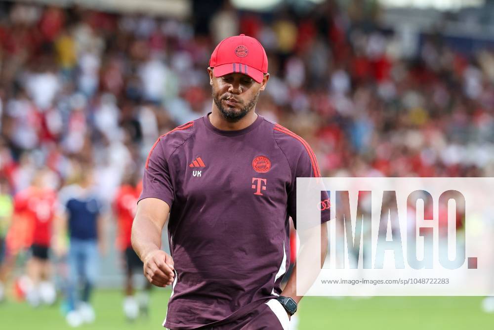 Enttaeuschung bei Chef-Trainer Vincent Kompany (FC Bayern Muenchen), FC Bayern Muenchen vs. WSG Tirol, Fussball, Testspiel, 13.08.2024 Unterhaching Bayern Deutschland